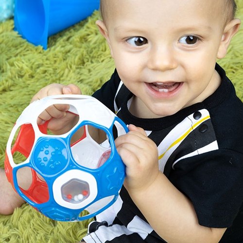 Oball Baby Rassel Fußball Grippin Goals - buntes und flexibles Spielzeug-3