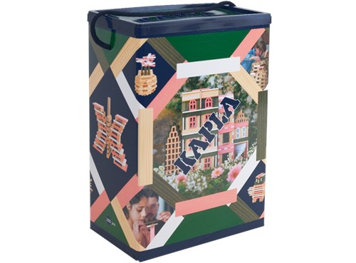 Kapla Bauset Holzbausteine - 200 Stück bunt und natur