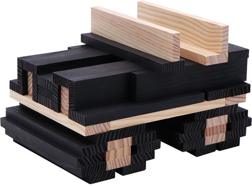 Kapla Bauset schwarz - 40 Holzplättchen - Konstruktionsspielzeug-2