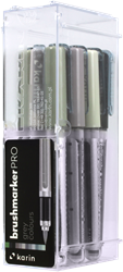 Karin Brushmarker Set Grau 12 Stück professionelle Brushpens