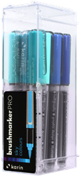 Karin Brushmarker Set - Sky Colors 12 Stück - Brushpens für kreatives Zeichnen