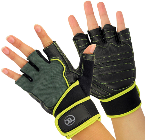 Fitness Mad Mens Weight Training Gloves - Black/Green - Small