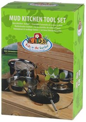 Esschert Design Matschküche Kochset 6-teilig Outdoor-Spielzeug Edelstahl