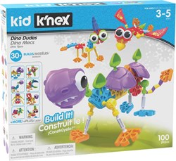 Kid K'NEX Dino Dudes Bauset, Kinder Bastelset mit 100 Teilen, Lernspielzeug für Kinder, Spaß und Buntes Bauspielzeug für Jungen und Mädchen, Konstruktionsspielzeug für 3 Jahre +
