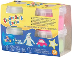 Feuchtmann Knete Set - weiche Kinderknete Neon und Glow in the Dark