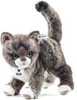 Steiff Kuscheltier Katze Kitty Plüsch grau beige - 25 cm - weiche Spielzeugkatze-2
