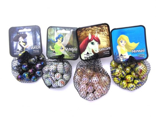 Don Juan Murmeln Glas Mythical Serie 20x 16mm + 1x 25mm bunt