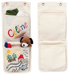 Aufbewahrungsset Baumwolle Wandtasche Organizer für Kinder - beige