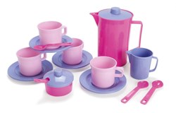 Dantoy Kaffeeset Spielzeug rosa - 17-teiliges Kindergeschirr Set