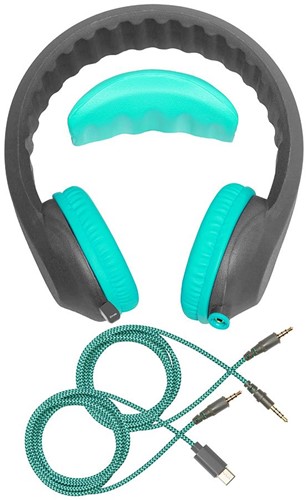 KidsCover EduFlex Aqua Kopfhörer – Kopfhörer mit Lautstärkebegrenzung – Bekannt aus der Schule – Für Kinder – USB-C






