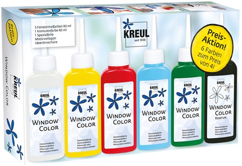 Kreul Kreul Fensterfarben-Set 5x80 ml