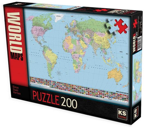 KS Games Weltkarte Puzzle - Lernspielzeug - 200 Teile-2