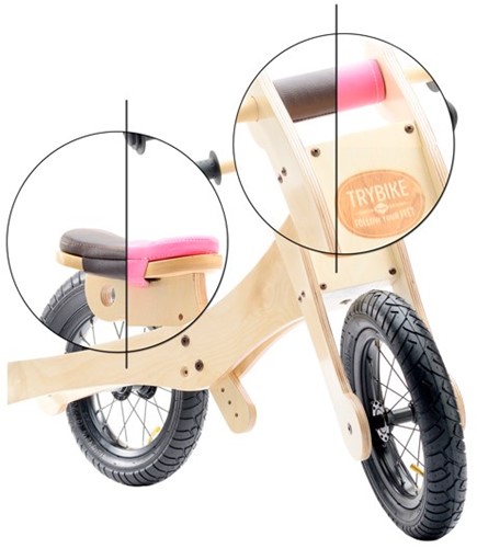 Trybike - Holz Laufrad Accessoires - Sattelbezug und Kinnschutz Rosa