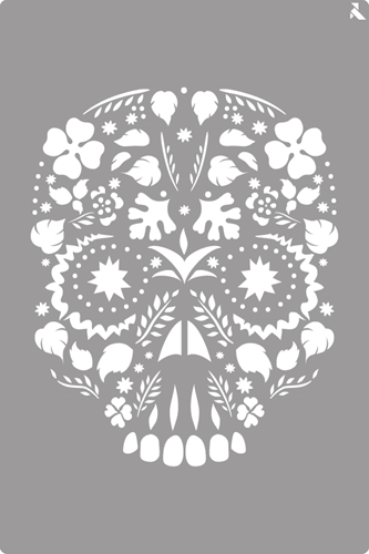 La Pajarita La Pajarita Schablone Blumen Totenkopf 20x30cm