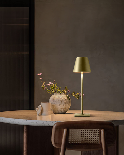 Attalos Tischlampe - USB-C wiederaufladbare Tischleuchte - Dimmbare Touch-LED-Lampe Gold - Hochwertige Verarbeitung - Kabelloses Nachtlicht - 38 cm-2