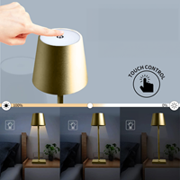 Attalos Tischlampe - USB-C wiederaufladbare Tischleuchte - Dimmbare Touch-LED-Lampe Gold - Hochwertige Verarbeitung - Kabelloses Nachtlicht - 38 cm-3