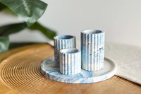 Little Creations DIY Gießharz Set - Kerzenhalter und Tablett Blau Pigment