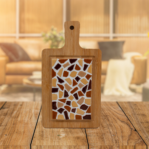 Little Creations Mosaik DIY Bambus Servierbrett Kreatives Bastelset Planet  Happy DE