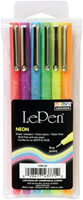 Marvy Uchida Fineliner Set Neon Farben 0,3mm 6 Stück Stifte