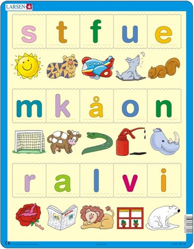 Larsen Rahmenpuzzle - Buchstaben-Puzzle (auf Norwegisch) - 15 Teile