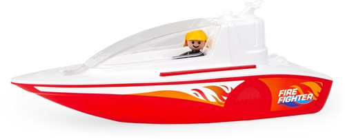 Lena Feuerwehrboot Spielzeugboot mit Spielfigur - 36 cm - Kunststoff