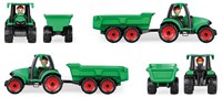 Lena Traktor Spielzeug Truckies mit Anhänger und Spielfigur 36cm-2
