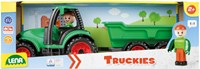 Lena Traktor Spielzeug Truckies mit Anhänger und Spielfigur 36cm