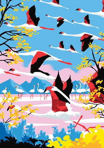 Hachette L'Envol des Flamants Roses - 500 Teile