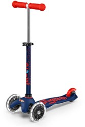 Micro Kinderroller Mini Micro Deluxe faltbar LED marineblau verstellbar
