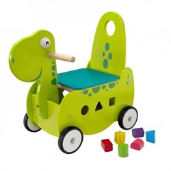 I'm Toy Laufwagen Dino - Holz Schiebewagen mit Formsortierer