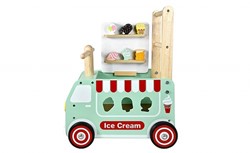I'm Toy Holz Lauflernwagen Eiswaagen mintgrün - Schiebewagen mit Formensortierer