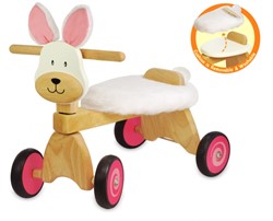 I'm Toy Laufrad Hase - weißes Holz Laufrad für Kleinkinder