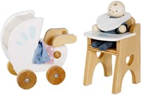 Le Toy Van Puppenhaus Babyzimmer Set - Holzspielzeug FSC 100%