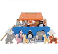Le Toy Van – Steckspiel „Arche Noah“ | Pädagogisches Sensorikspiel für Babys mit Arche und bunten Bauklötzen – Geeignet für Kinder ab 2 Jahren