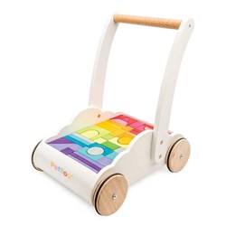 Le Toy Van Holz Rainbow Cloud Walker Lauflernwagen mit Bausteinen