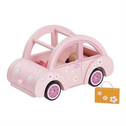 Papo Le Toy Van Sophie's Holzauto, klassischer ikonischer Retro-Stil, Spielzeug-Fahrzeug mit Gepäck und offener Oberseite