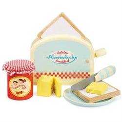 Le Toy Van – Honeybake Küchen-Rollenspiel Frühstücks-Toaster aus Holz | Rollenspiel für Kinder Küchenzubehör, Toaster-Set, Geeignet für Kinder ab 3 Jahren, TV287