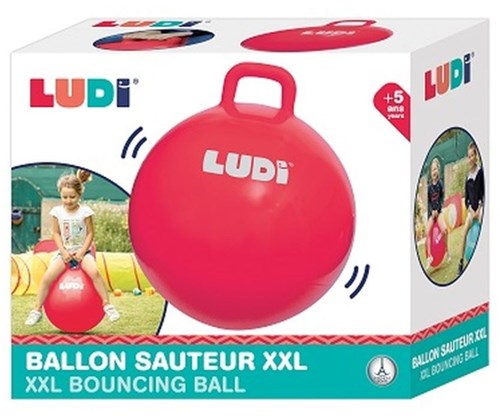 Ludi Hüpfball XXL rot - Spielzeug Hüpfball für Kinder 55 cm