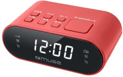 FM Radiowecker rot kompakte digitale Uhr mit dimmbarem Display