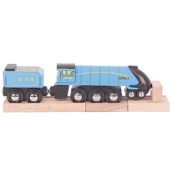 Bigjigs Holz-Dampflokomotive Zug - Mallard Nachbildung Spielzeug