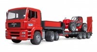 Bruder MAN TGA Tieflader LKW mit Manitou MLT633 Spielzeugauto-3
