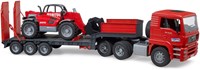 Bruder MAN TGA Tieflader LKW mit Manitou MLT633 Spielzeugauto-2