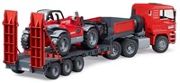 Bruder MAN TGA Tieflader LKW mit Manitou MLT633 Spielzeugauto-3