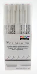 Marvy Uchida Fineliner Set - technische Stifte 0,3mm 5 Farben