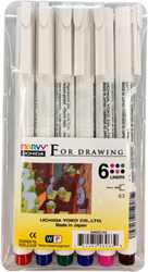 Marvy Uchida technische Stifte farbig 0,5 mm Set mit 6 Finelinern