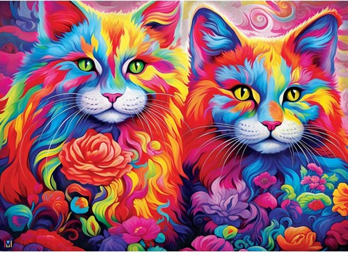 Master Pieces Puzzle Rainbow Whiskers 1000 Teile bunt
