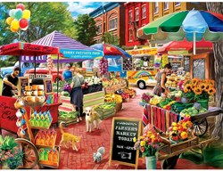 Master Pieces Puzzle Farmer's Market Town Square Booths 750 Teile