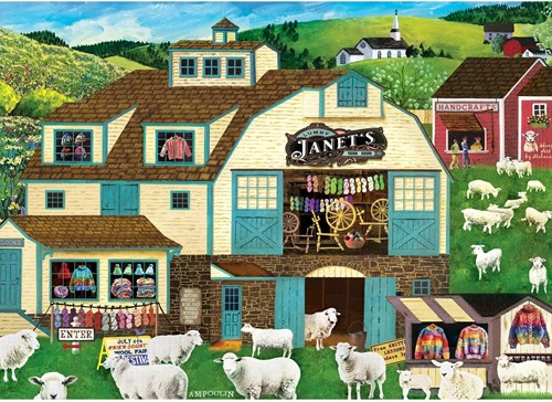 Master Pieces Puzzle Hometown Gallery Janet's Yarn Barn 1000 Teile