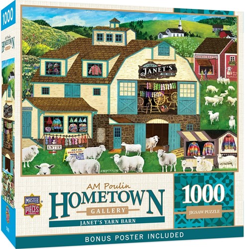 Master Pieces Puzzle Hometown Gallery Janet's Yarn Barn 1000 Teile-2