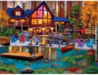 Master Pieces Puzzle Lazy Days Cabin in the Cove 750 Teile Puzzle Spaß